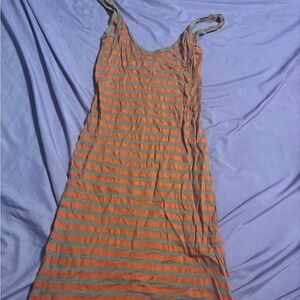 Jacob Orange and Gray Striped Jersey Tank